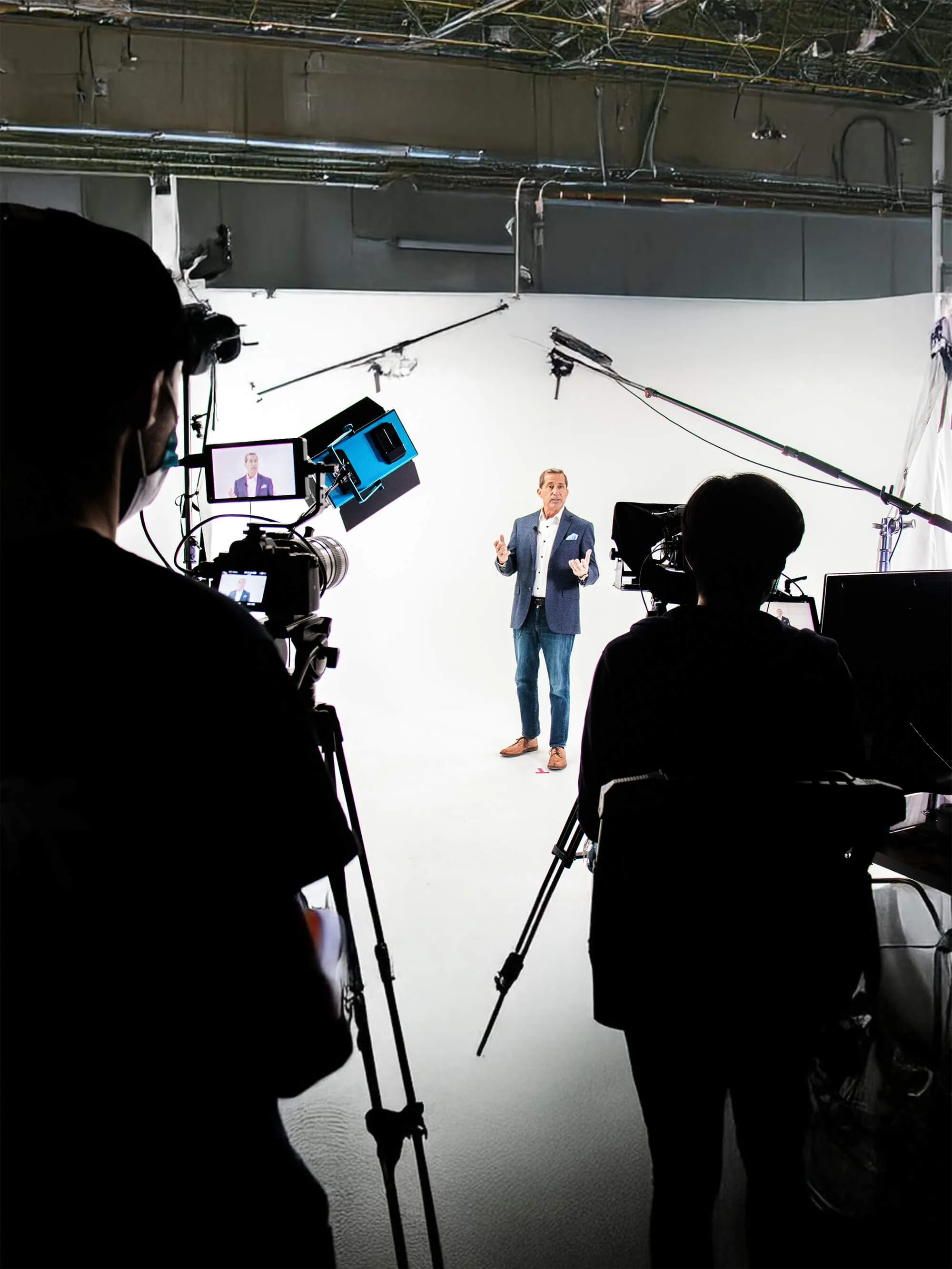 Image Media Lab crew filming an executive in a Dallas studio