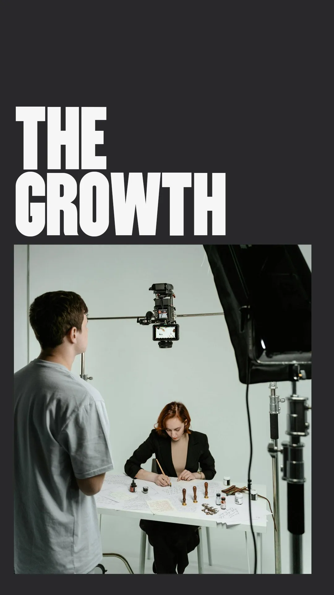 Title card for The Growth social media package, a half-day content shoot in Dallas