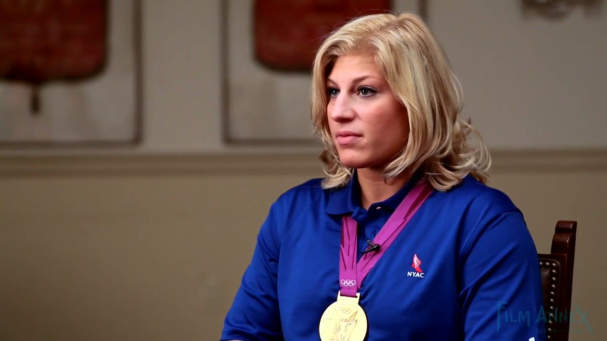 Kayla Harrison, Olympic judo champion, on camera